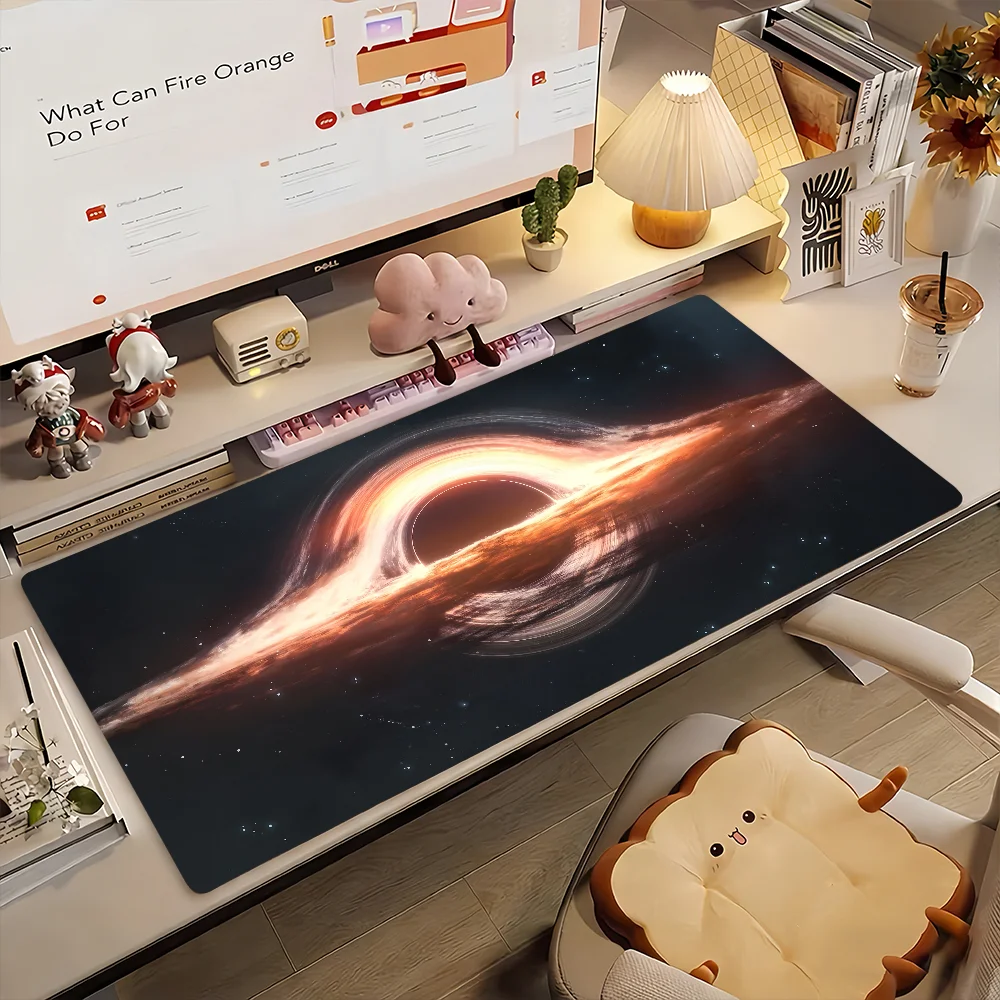 Space Black Hole Mouse Pad Non-slip Locking Edge DeskMat PC Laptop Accessories Rubber Office Keyboard Large Game XXL Carpet