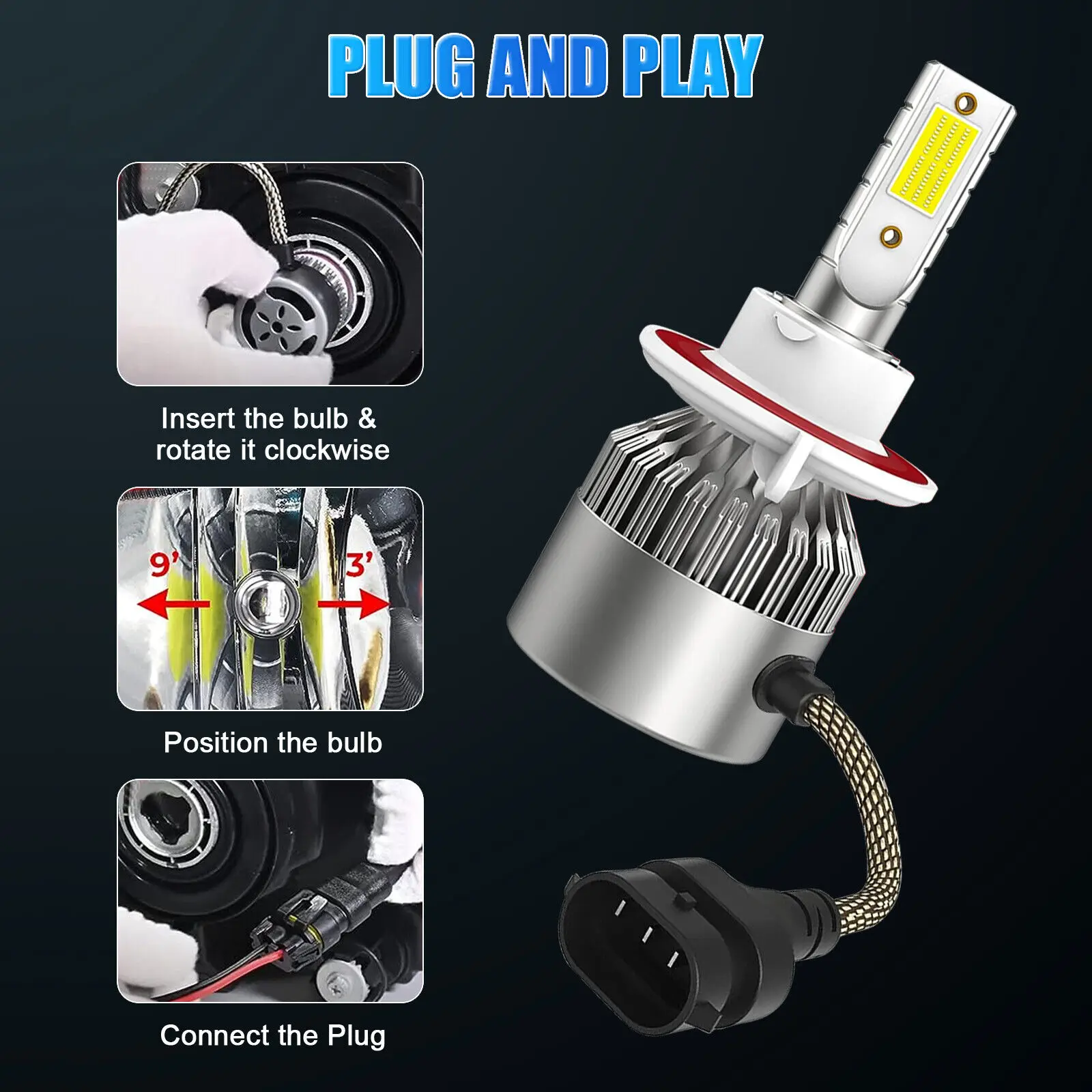 4 Stuks Auto Koplamp Set 8000K Led Koplamp Hi/Lo Mistlamp 4 Lampen Combo Kit Voor Doorwaadbare F-150 Auto Accessoires Vervanging