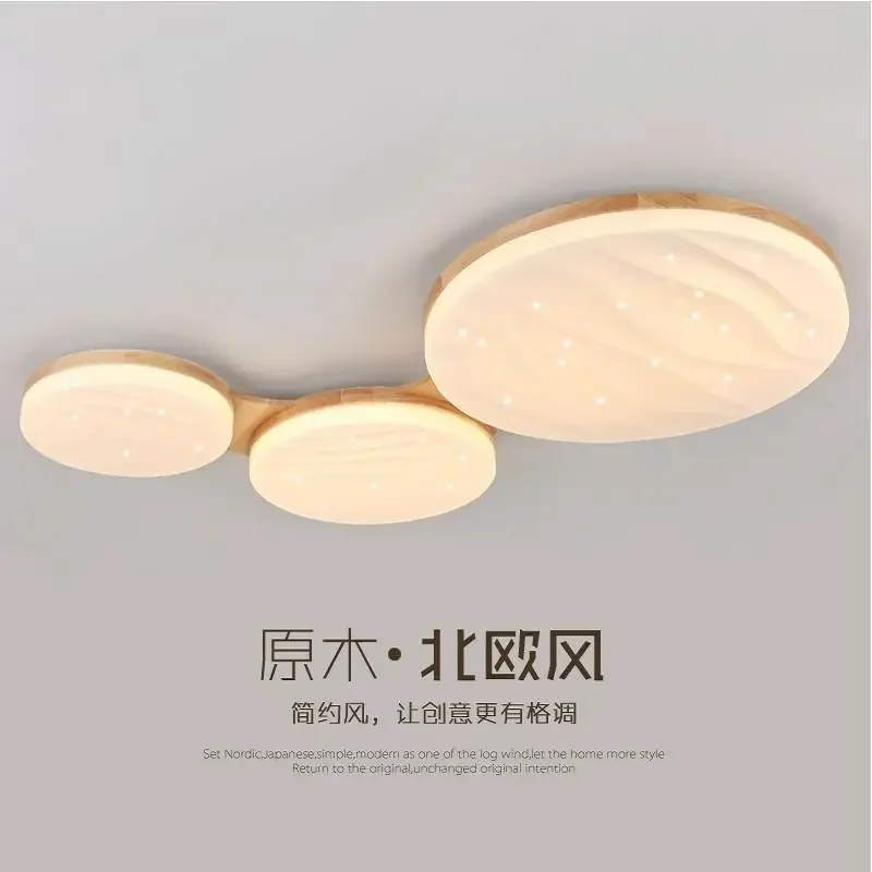Nordic modern personalized log LED passenger large ceiling lamp
