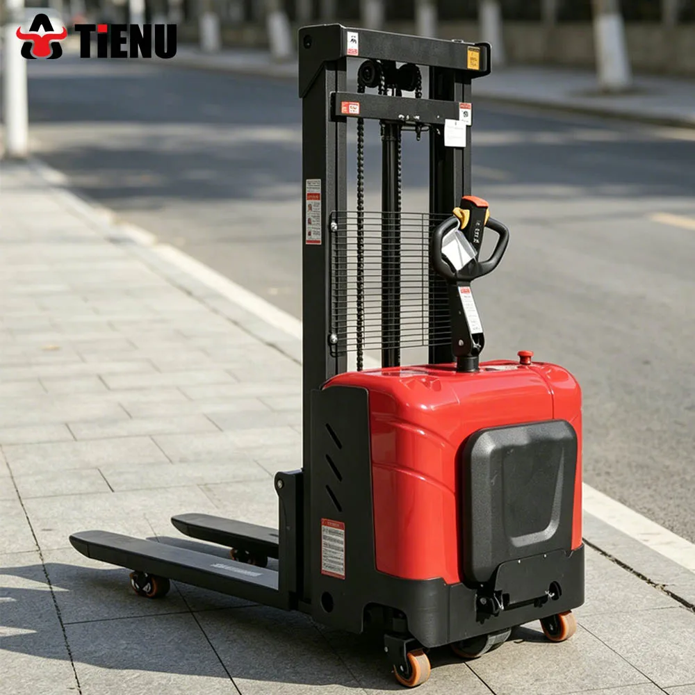 A Best Selling Factory Direct Product Featuring Adjustable Forks and a Compact Design a Semi Electric Portable Stacker