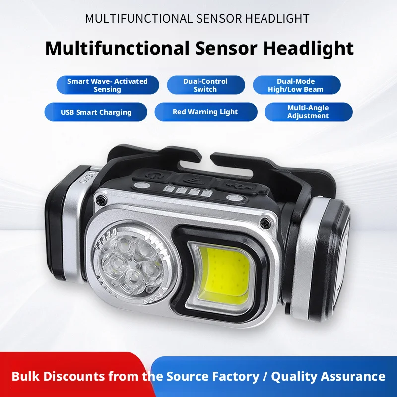SHINEKNOT Outdoor Long-Range Headlights Strong Range Induction Lighting Searchlights Miner's Head Mounted LED Strong Light