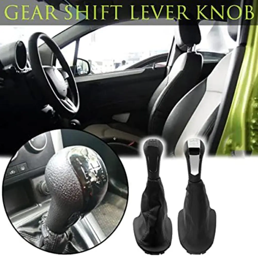 5 Speed Car Gear Shift Knob Lever \With PU Leather Gaiter Boot Cover For HOLDEN For Chevrolet For Spark M300 11-15