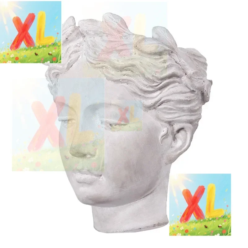 

American retro old bust cement flower pot garden outdoor decoration ornament creative flower device
