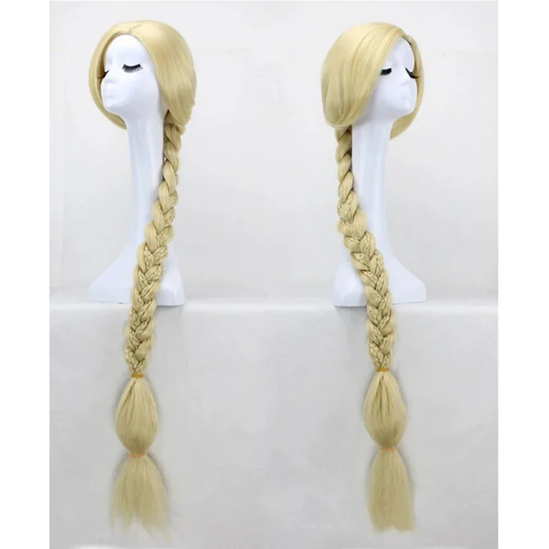 

COSda@47" 120cm Super Long Blonde Braid Tangled Princess Rapunzel Heat Resistant Hair Cosplay Costume Wig + Free Wig CapCOSda@