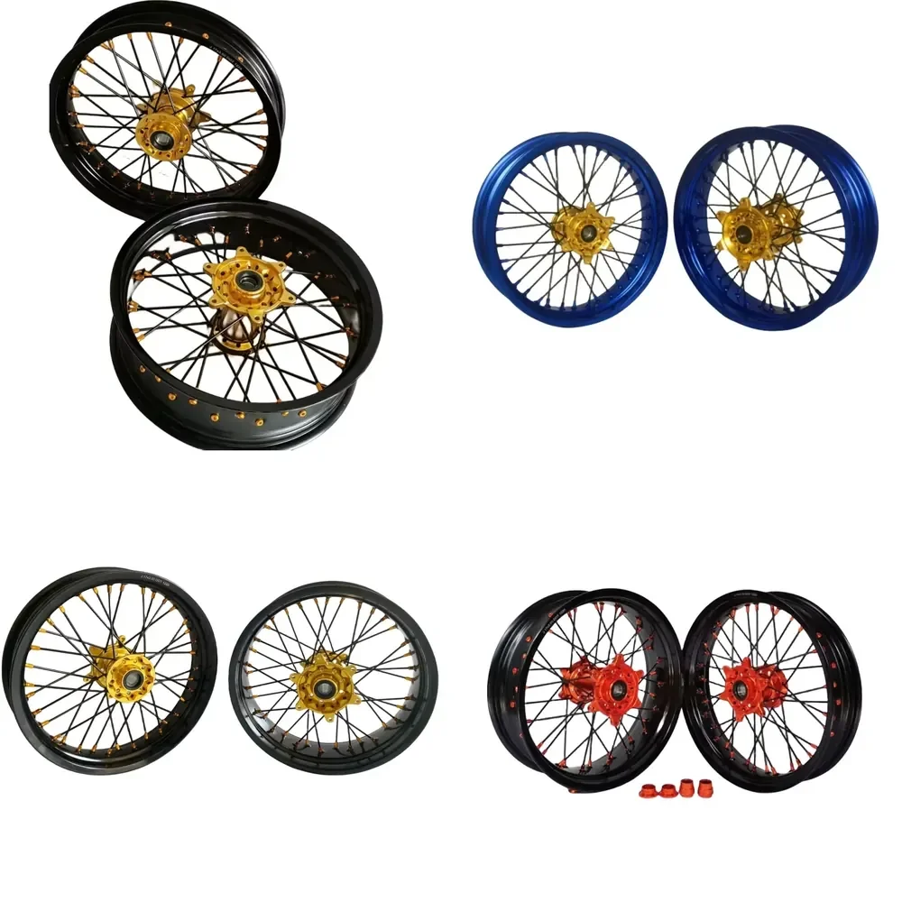 【2026 New Design】 High Quality 17 Supermoto Wheel Set Fit RMZ 250 450 ALL YEARS CNC Machining Motorcycle Accessories