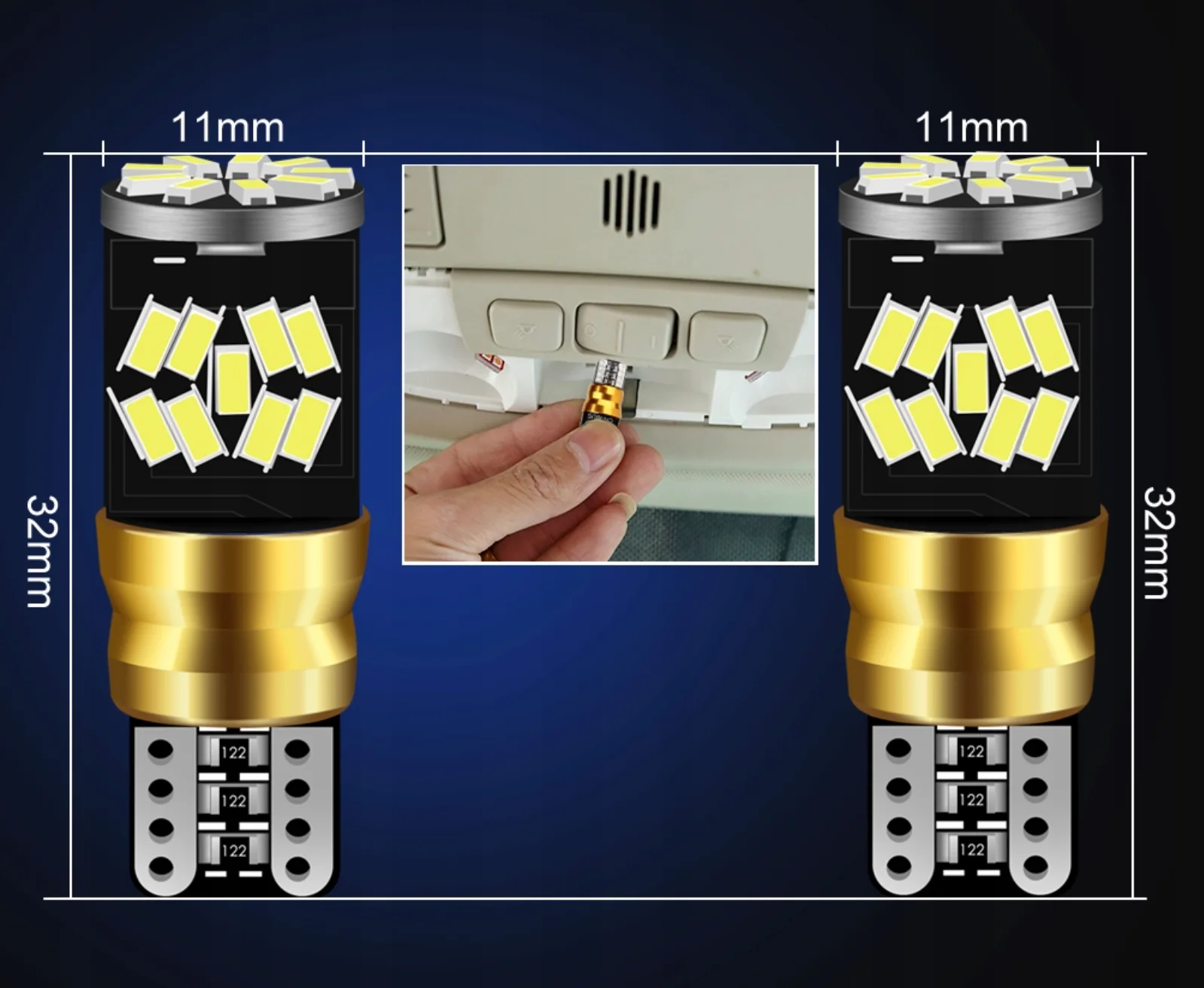 

LED Bulbs W5W T10 360° Positional Canbus Strong