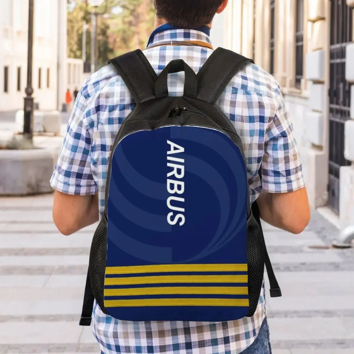 Airbus Fighter Pilot Laptop Backpack Men Women Casual Bookbag for School College Student Aviation Airplane Bag