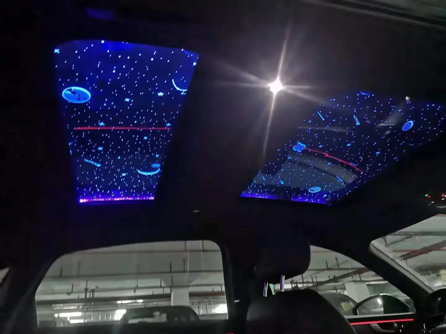 Panoramic skylight  film fit for car roof interior atmosphere light ceiling sunroof starry