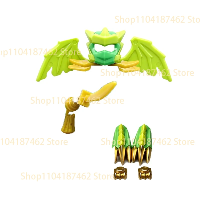 Elemental Anime Cartoon Bausteine Figur Schwert Katana Axt Umhang Modelle Zubehör Zusammenbau Mini-Bausteine Spielzeug Geschenk für Kinder H30