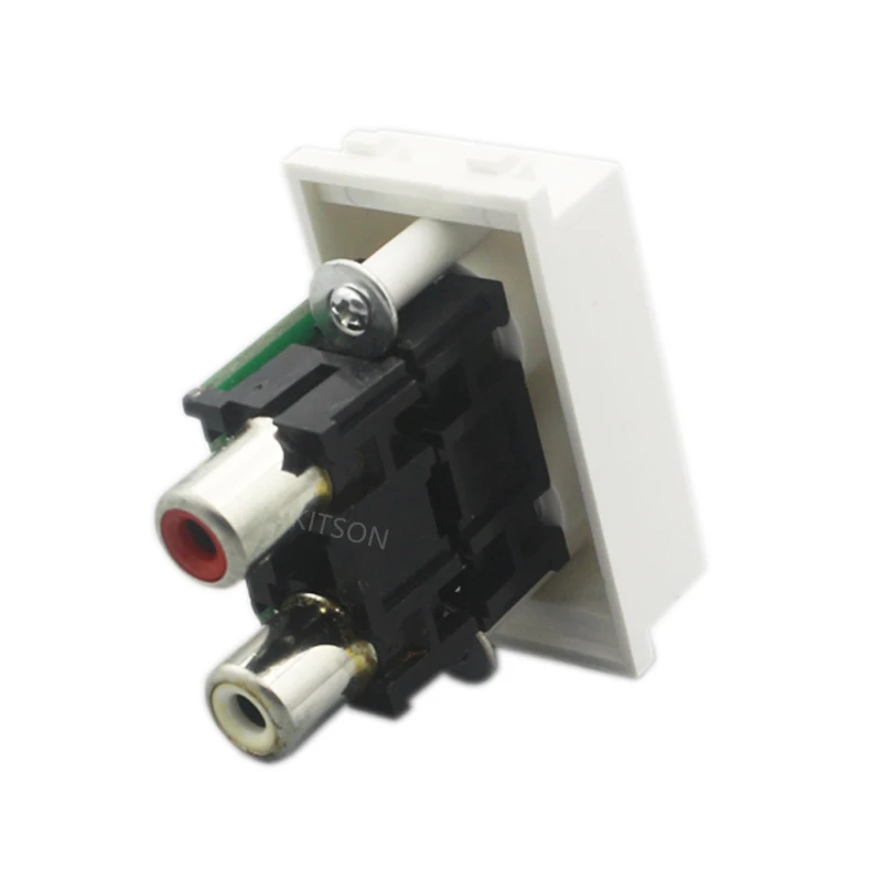 Audio Sound RCA Jack Slot Module White Red Color Socket 23x36mm For Hifi Acoustic Adapter Amplifier DVD Connector