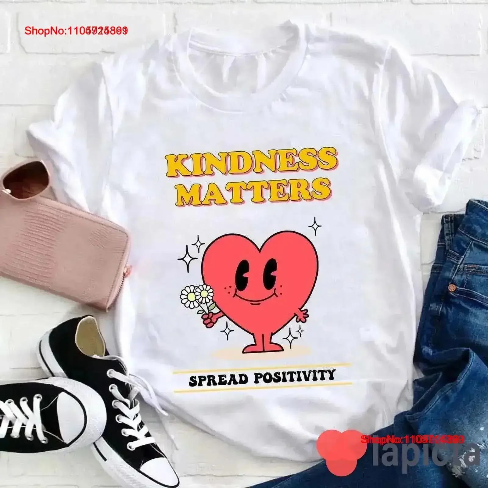 Kindness Matters Spread Positivity Teacher T Shirt For vintage Washed Versatile fashion Stretched homme graphic Casual vintage