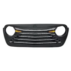 Grille With DRL Turn Signal Light _Matte Black For 2018-2023 Jeep W_r_a_n_g_l_e_r JL & Gladiator JT