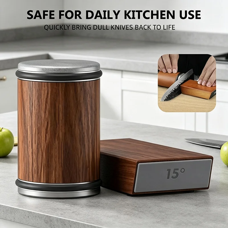 Rolling Knife Sharpener Kit For Straight Edge Chef Knives Magnetic 15 20 Deg Roller Industrial Diamond Stone Fast Ship