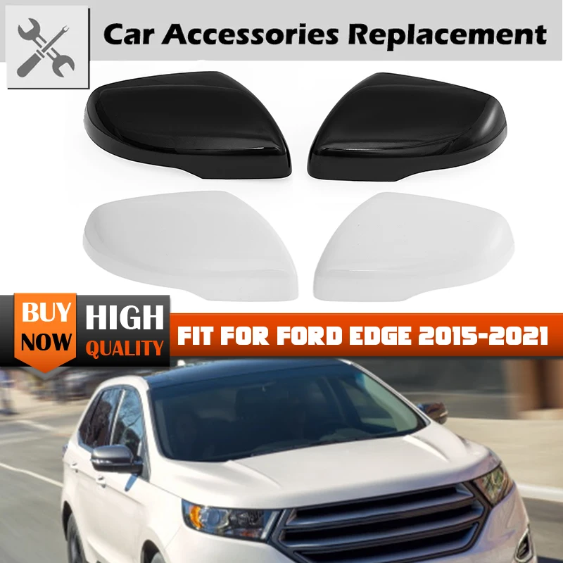 Rhyming For Ford Edge 2015-2021 US Version Left/Right Rearview Mirror Cover Housing Clip-on Side Wing Mirror Cap Shell Replace