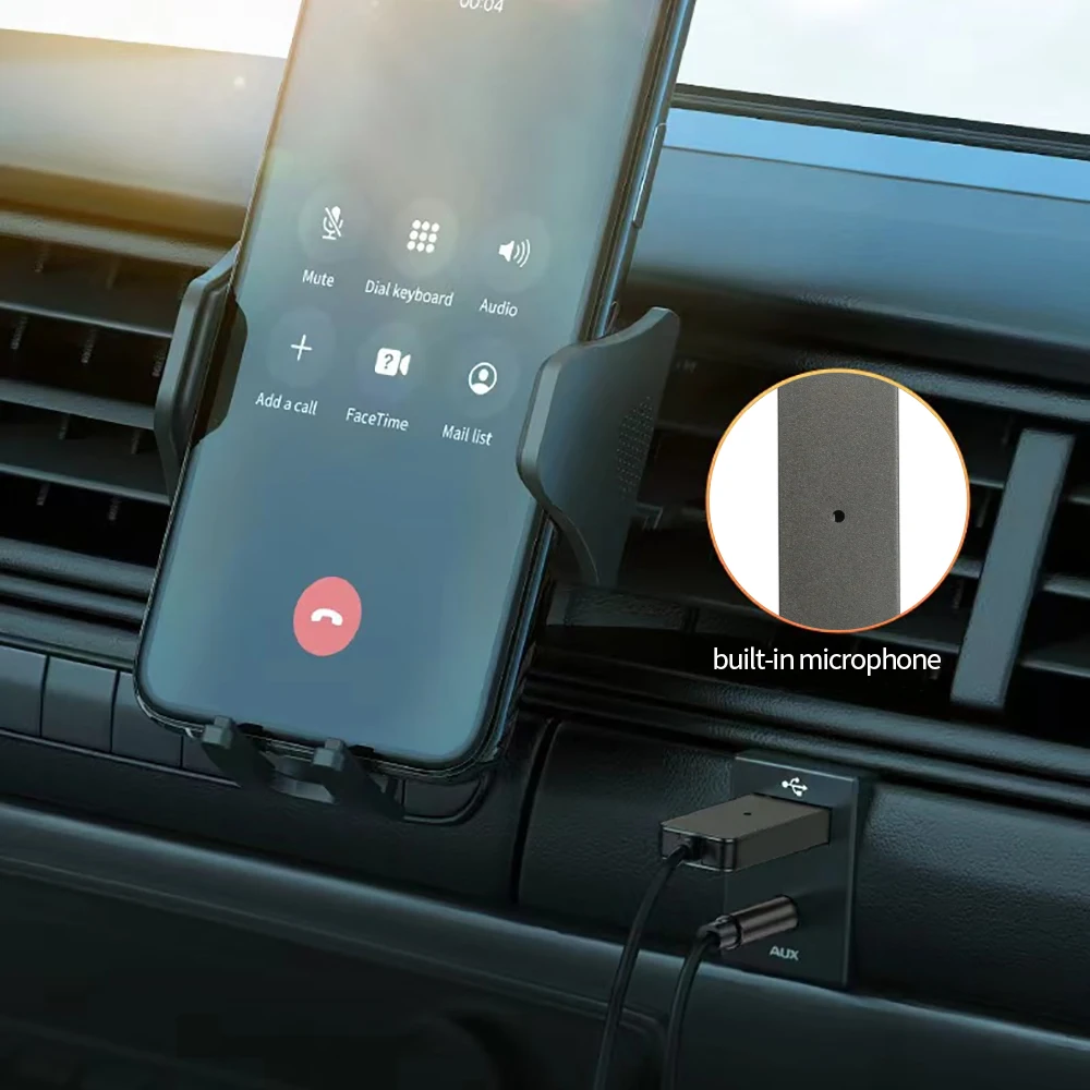 자동차 블루투스 5.0 오디오 수신기 USB 3.5mm AUX 자동차 오디오 무선 음악 어댑터 (자동차 스피커용)