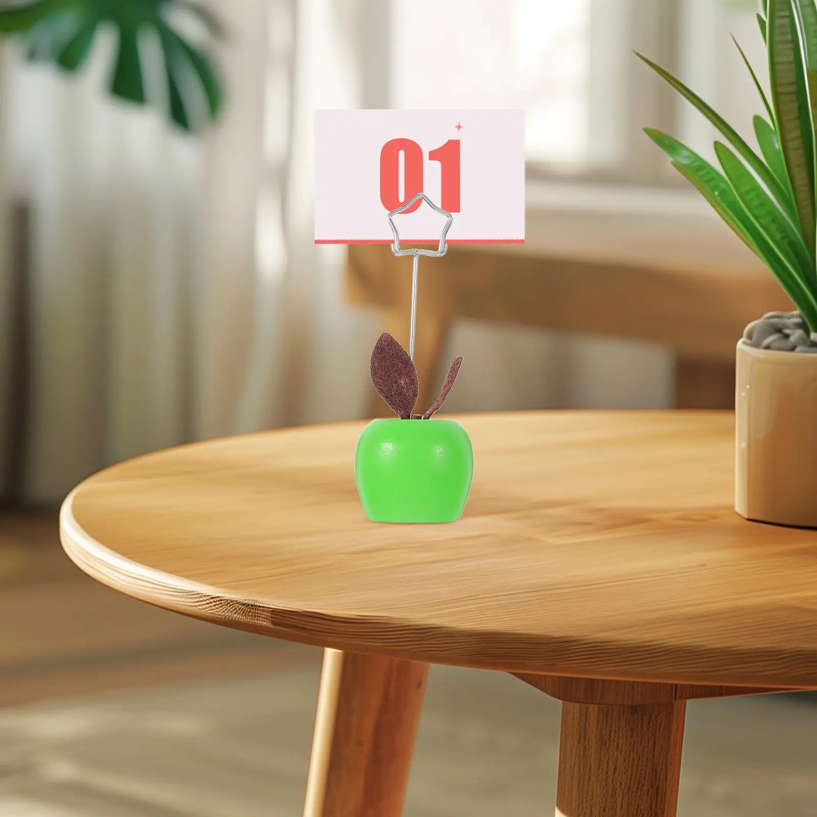 Apple Message Wooden Desk Decor Cute Memo Holder Photo Clip Stand Office Ornaments Kawaii Decorations Kitchen Use