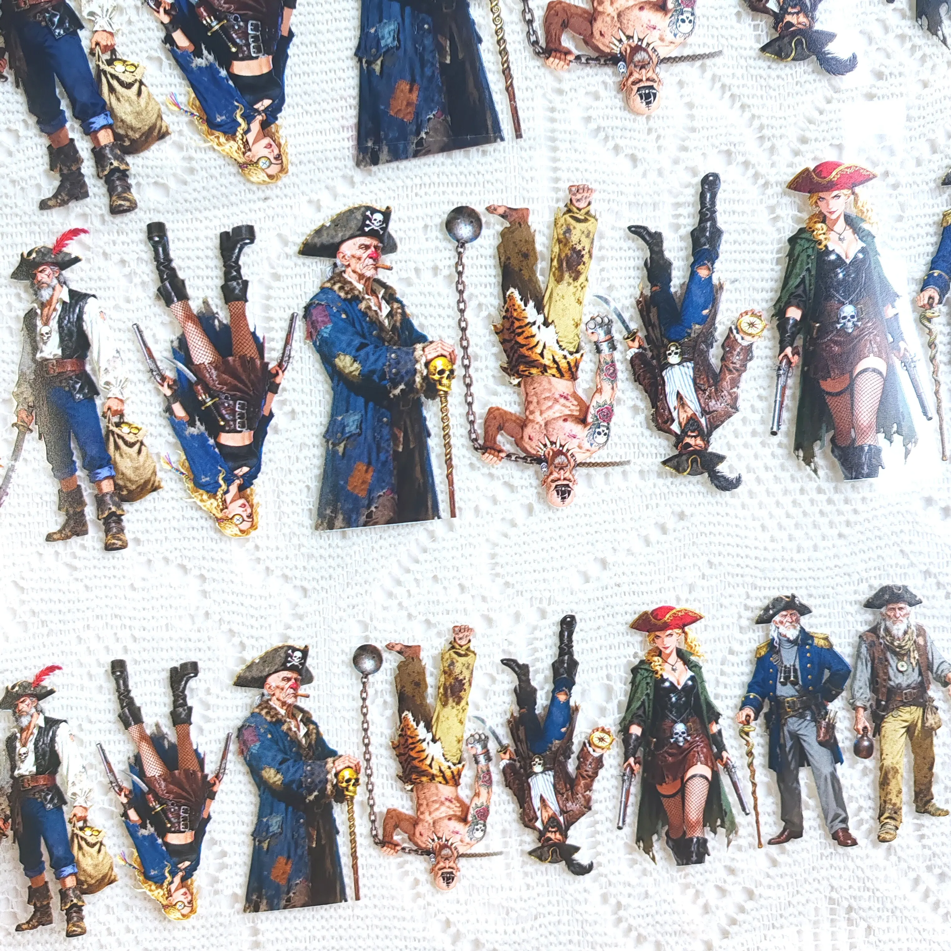 Pet Tape Journal Pirate Character Collage Decoration Card Landscaping Character Collage Decoration