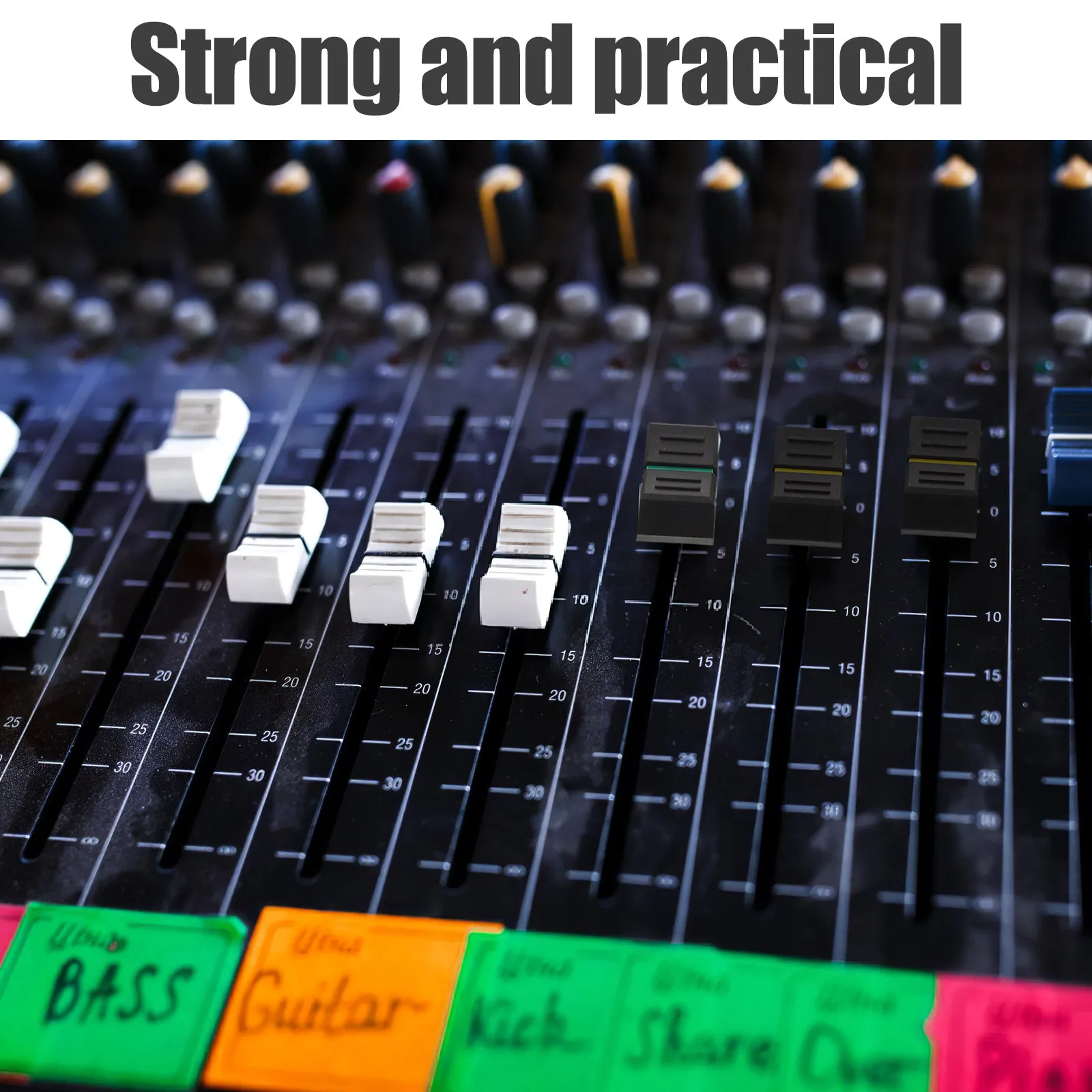 10Pcs Audio Mixer Fader Caps Color-Coded Flat Slider Knob Covers 25x12x8mm for Sound Console Control Surface Replacement Fader