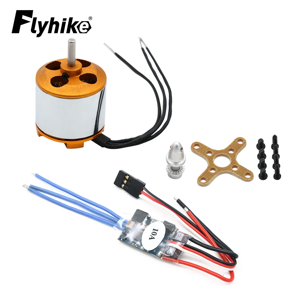 A1510 2200KV 2800KV 13T Brushless Outrunner Motor W/ Mount with 10A ESC for RC Aircraft KK Quadcopter Racing Drone UFO