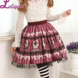 Sweet Mori Girl Short Lace Ruffle Skirt Angle Fuchsia Lace Lolita Skirts