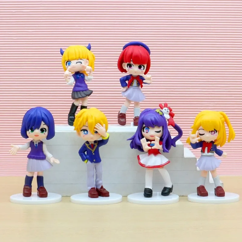 

6pcs OSHI NO KO Kawaii Figurines Hoshino Ai Rubii Akuamarin Arima Kana Anime Fen Colletion Model Doll Toys Kids Gifts