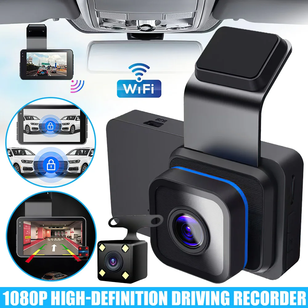 

HD 1080P Driving Recorder WIFI Lens Dual Front and Rear Dash Cam Night Vision Vehicle Accessories