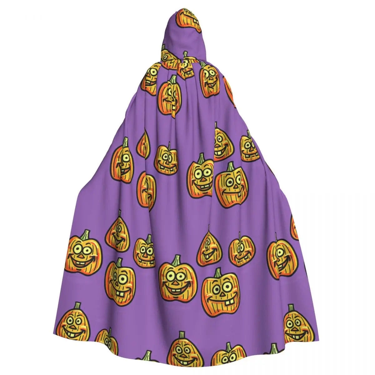 

Halloween Pumpkin Head Pattern Hooded Cloak Halloween Party Cosplay Woman Men Adult Long Witchcraft Robe Hood