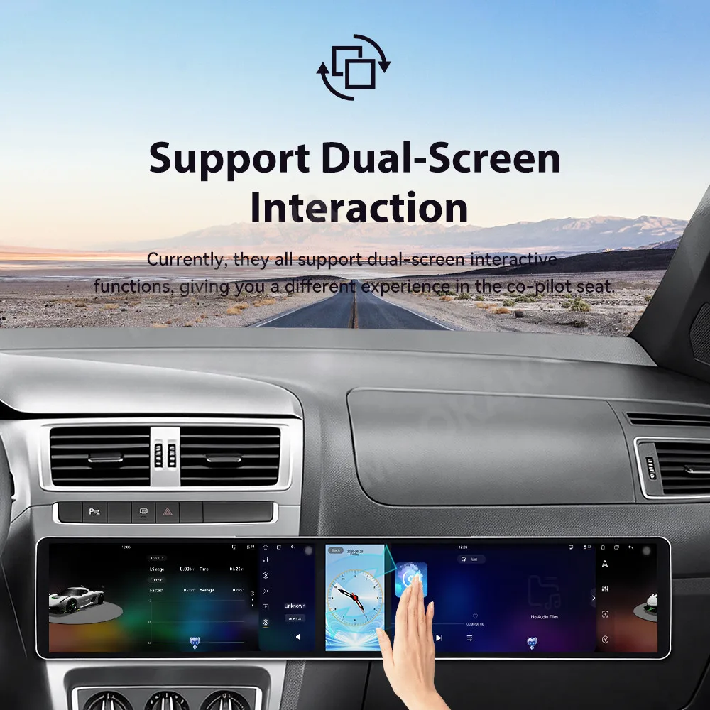 Android 15 Dual 12.3 Inch Triple Screen For Volkswagen Fox 2014-2018 Auto Stereo Radio Multimedia Player GPS Navigation CarPlay