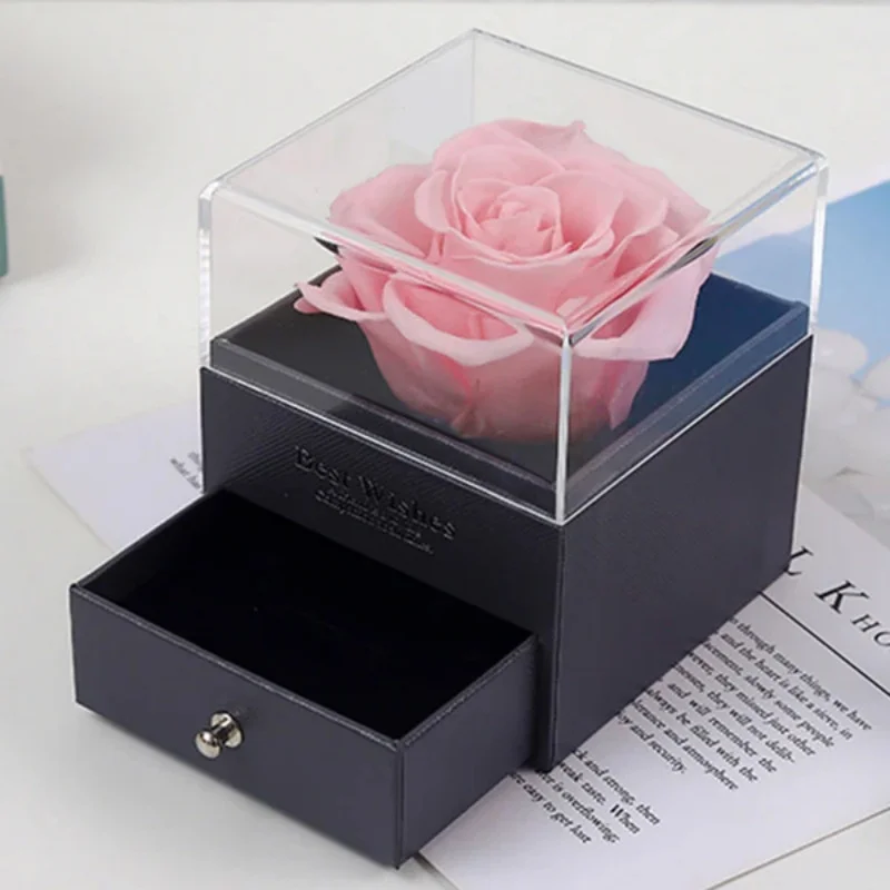 Confezione regalo di gioielli in vera rosa fiore stabilizzato per sempre regalo per la festa della mamma fiori di rosa regali per la mamma, regali per la madre