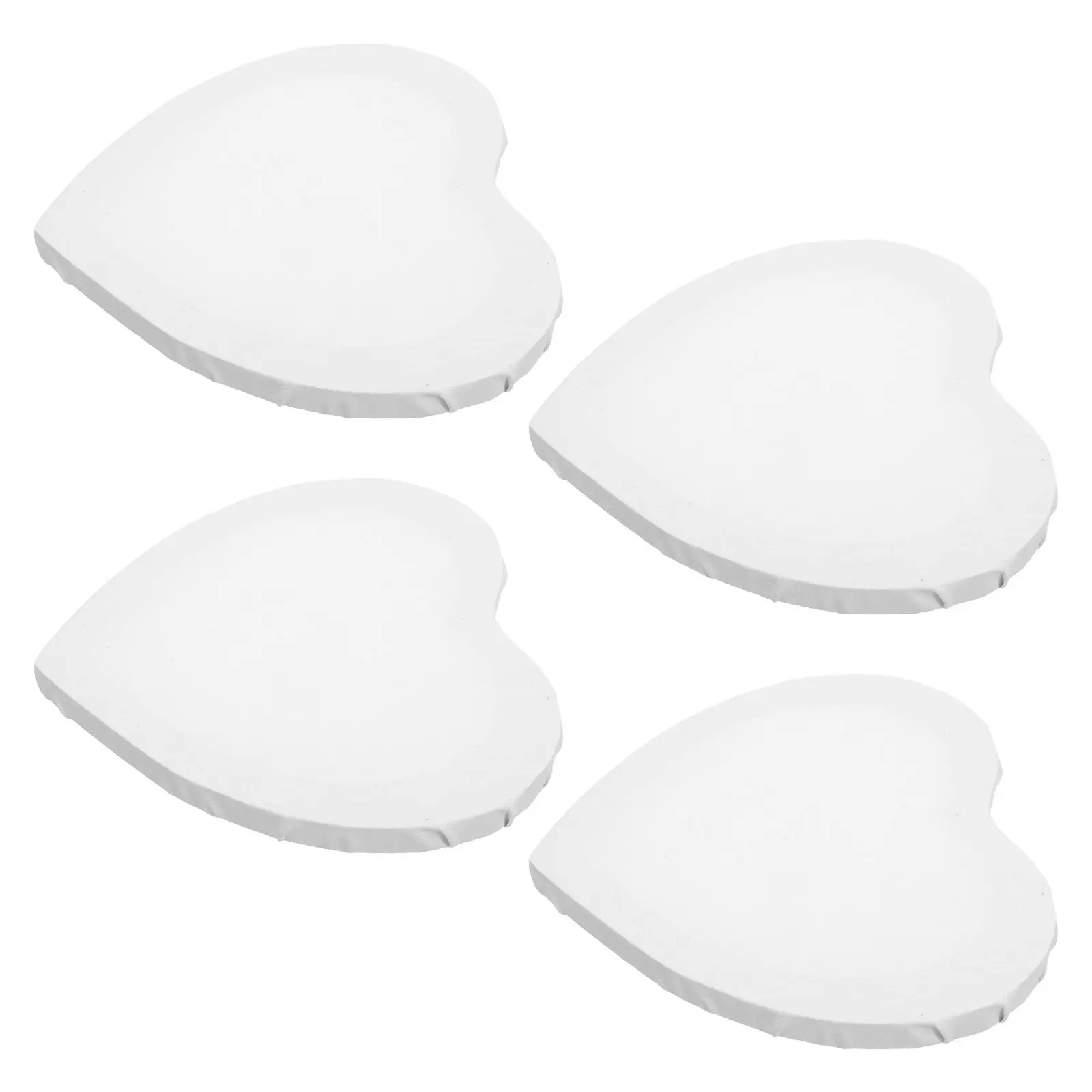 4Pcs Heart Shaped Artist Canvas Panel Cotton Stretched Blank Canvas Boards Wood Frame for Oil Painting Craft