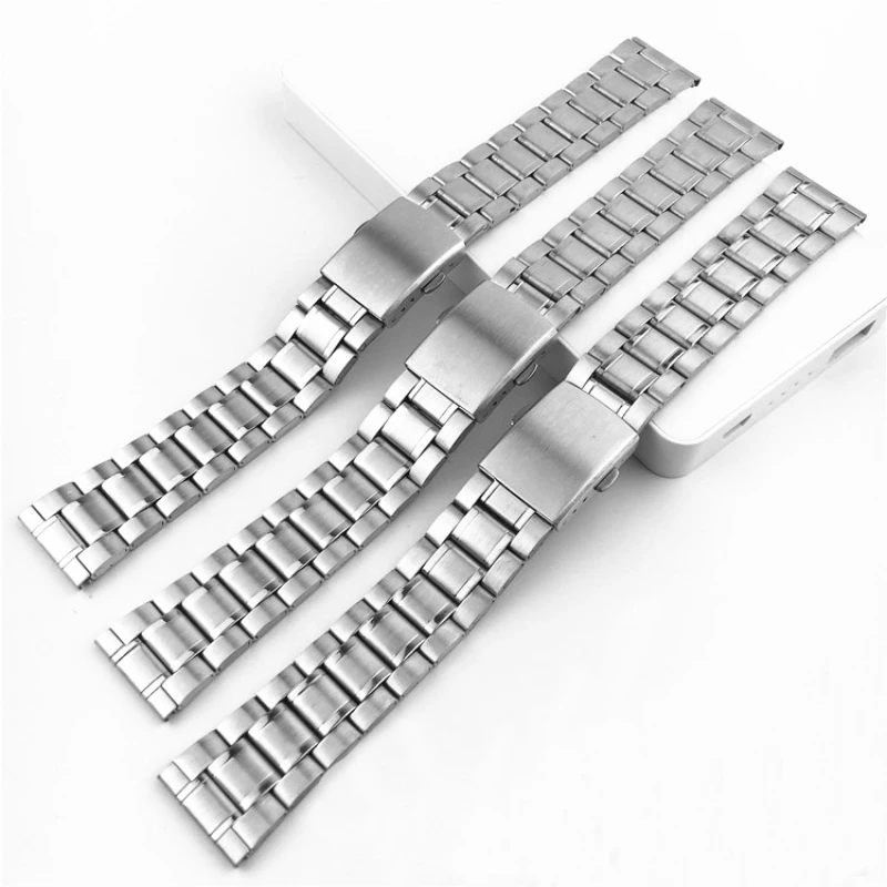 Stainless Steel Watch Band Universal Strap Folding Safety Buckle for Women Bracelet Strap18mm 20mm 22mm Watch Belt Accessories