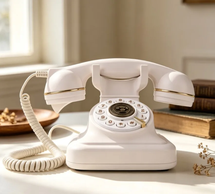 Bluetooth Retro Landline Phone with USB/AUX, Vintage Desktop Telephone for Home Office Hotel, Party Decoration
