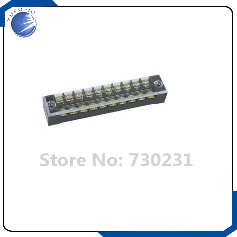 Free Shipping 1*TB-2510 600V 25A Double Rows Cover Guard 10 Position Screw Terminal Strip new