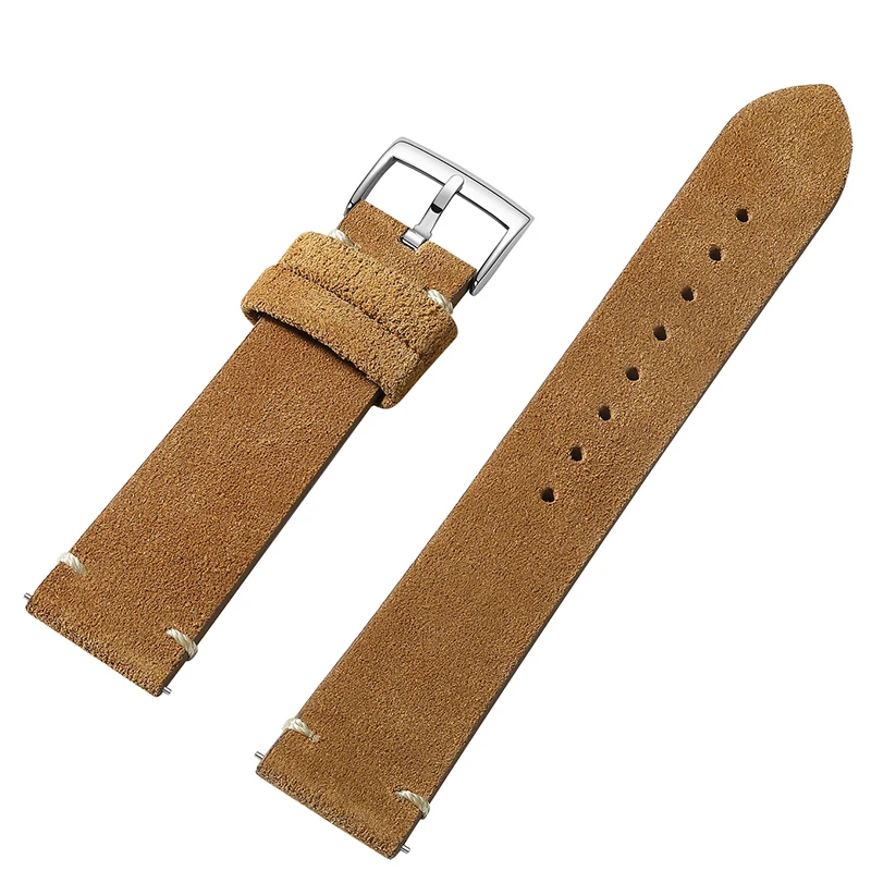 Hot Sale Strap Suede strap Leather Watchband Men 20mm Straps Watch Band Accessories  Vintage watches part Universal mens straps