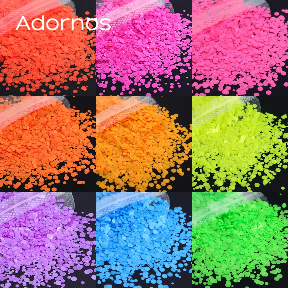 Fluorescent Round Sequins Glitter For Epoxy Resin Filling Neon Bubble Cabochon Confetti DIY Jewelry Making Summer Crafts Fillers