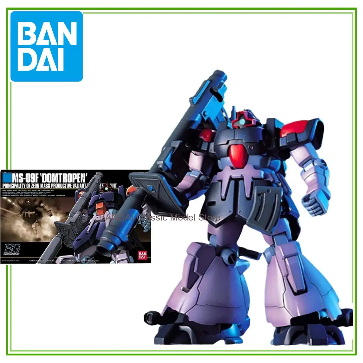 

Bandai Original GUNDAM HGUC 1/144 MS-09F DOMTROPEN Anime Action Figure Assembly Model Toys Collectible Model Gifts for Children