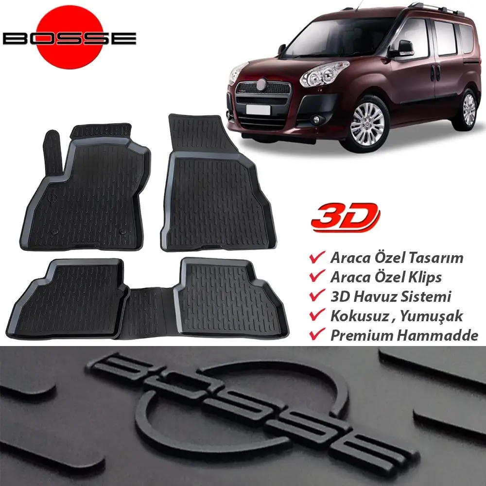 For Fiat Doblo Mat 3D Pool 2010 2021 BOSSE