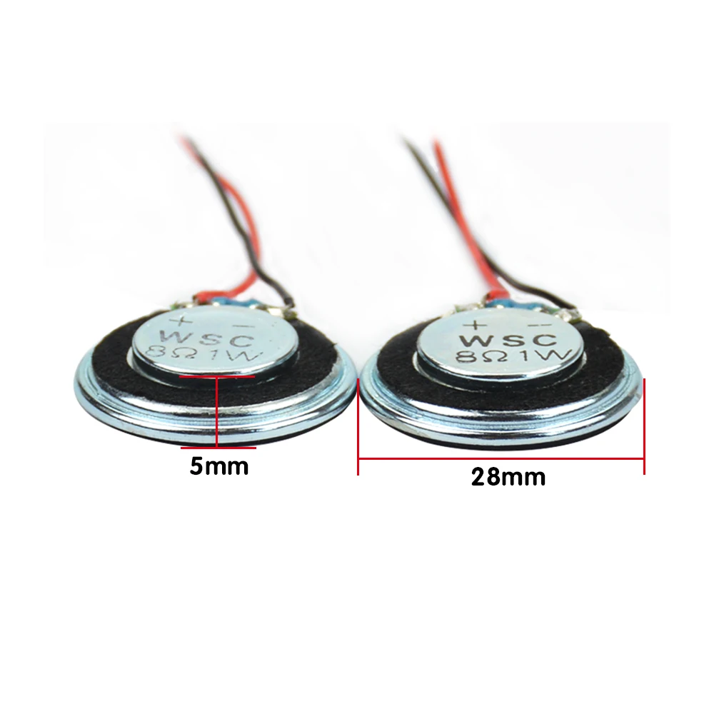 New10Pcs Mini Audio Portable Speakers  28mm wide 8 Ohm 1W DIY  Mini Music Speaker Speakers For The