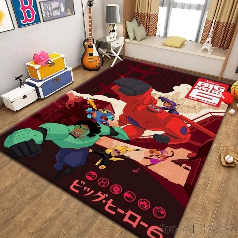 Disney Big Hero 6 Pattern Rug Carpets 80x120cm Decor for Bathroom Kids Floor Mat Living Room Children's Bedroom Sofa