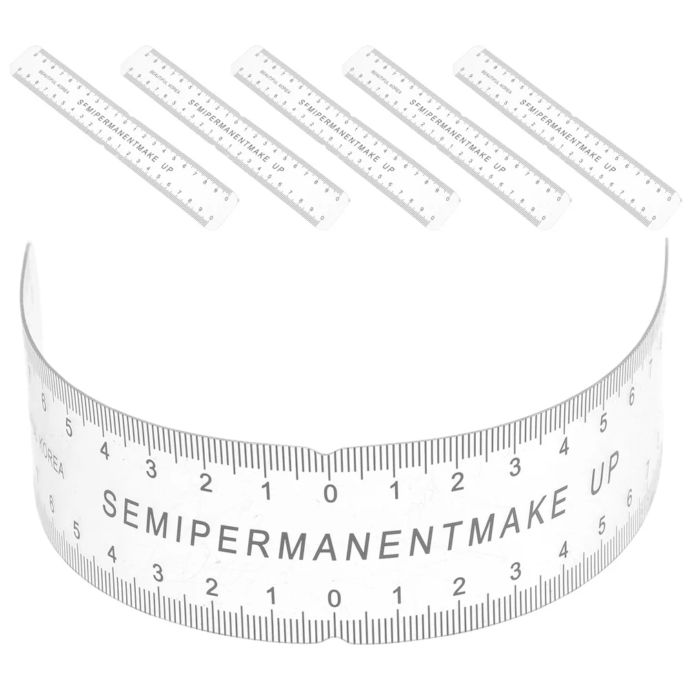 

6 шт., линейка для бровей, прозрачный ПВХ, гибкий инструмент для картирования бровей для татуировки, макияжа, измерения, симметричная форма бровей