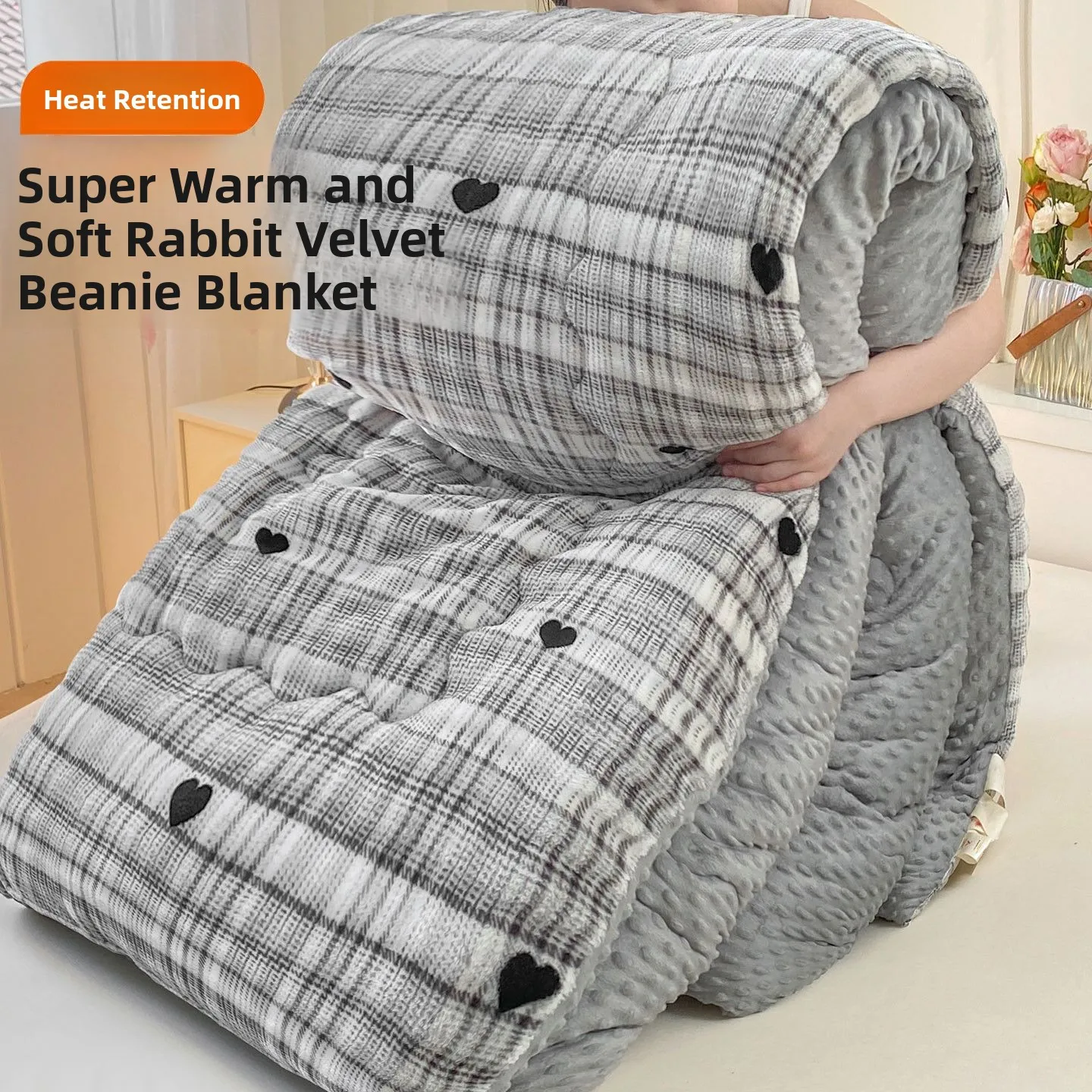 

Утолщенное одеяло из кроличьего меха и бархата, теплый наполнитель для одеяла, пододеяльник, наволочка, комплект из трех предметов, комплект из двух предметов, бренд Star Qing