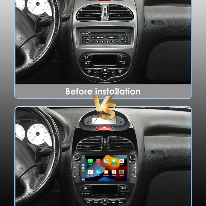 راديو السيارة أندرويد لبيجو 206 206CC 206SW 2000 - 2008 Carplay اللاسلكية الوسائط المتعددة 7 "الذكاء Autoradio ستيريو الملاحة لتحديد المواقع