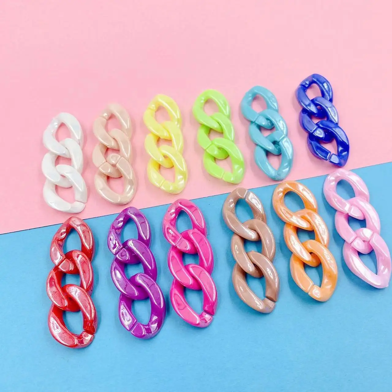 Sequins Acrylic Bright Multi Color Twisted Chains Assembled Parts Beads For Women  Chain Pendant Necklace Jewelry Accessories