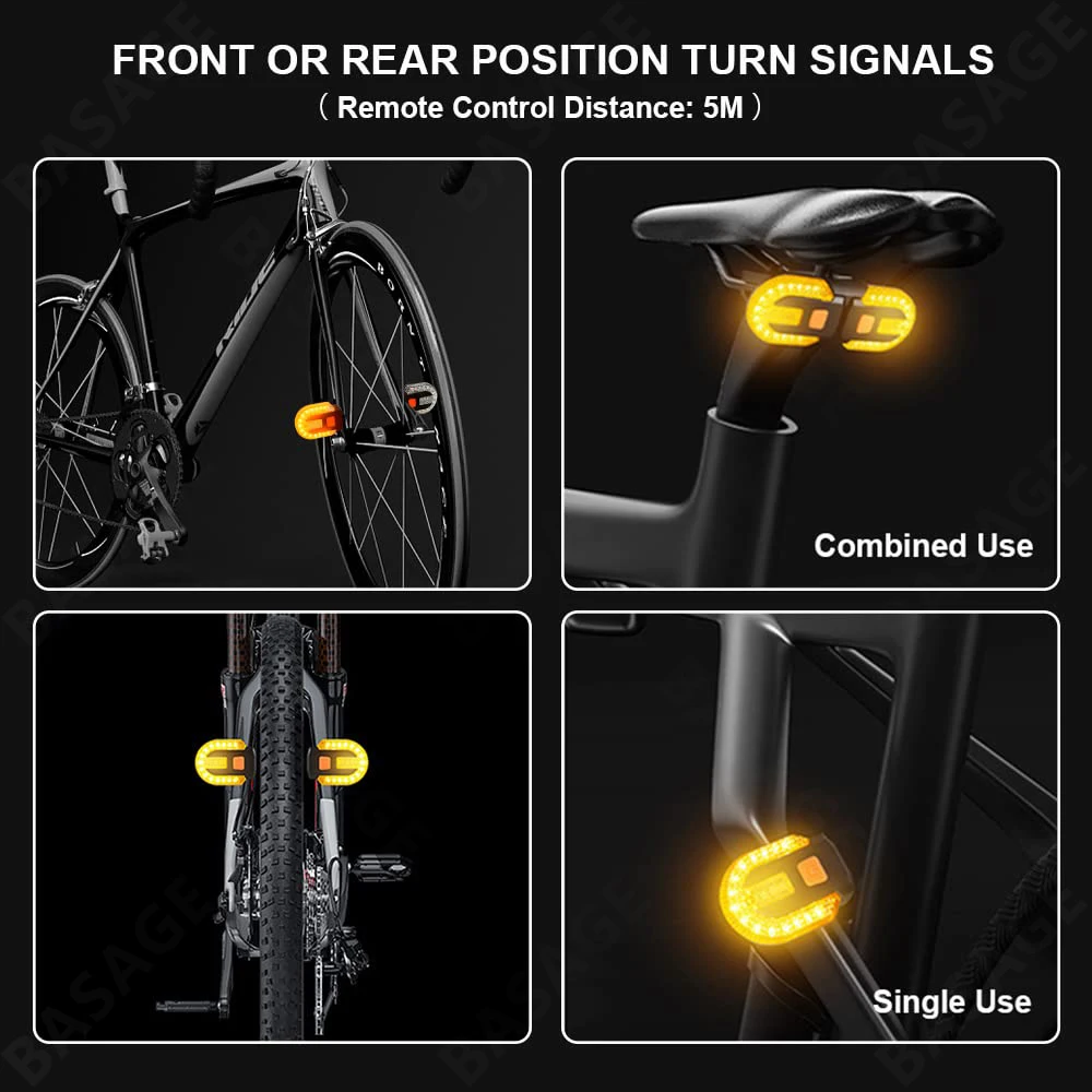 Remote Controlled Bicycle Turn Signal Warning Light Usb Rechargeable Mountain Waterproof Night Riding Tail Light Source