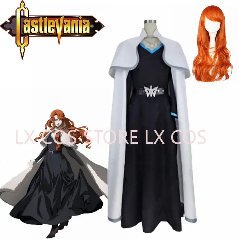 Anime Castlevania Season 3 Lenore Cosplay Costume Adult Women Dress Wig Outfit Halloween Carnival Costume