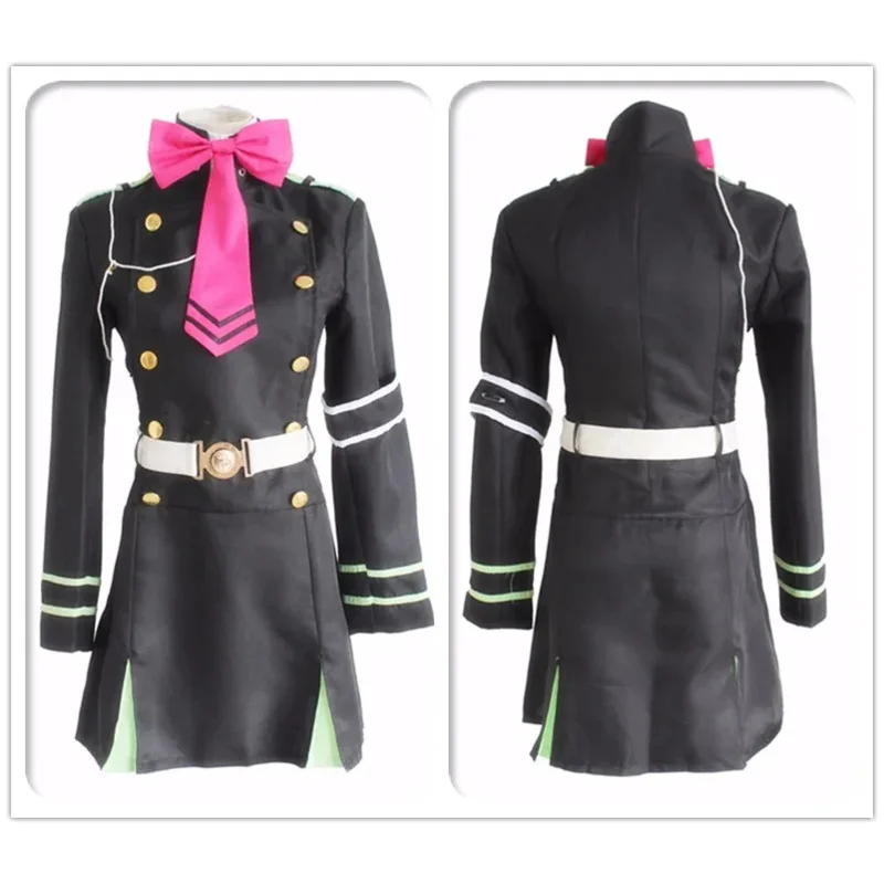 Disfraz completo de Anime Seraph of The End Hiiragi Shinoa para niña y mujer, disfraz de Cosplay para fiesta de Halloween con peluca morada