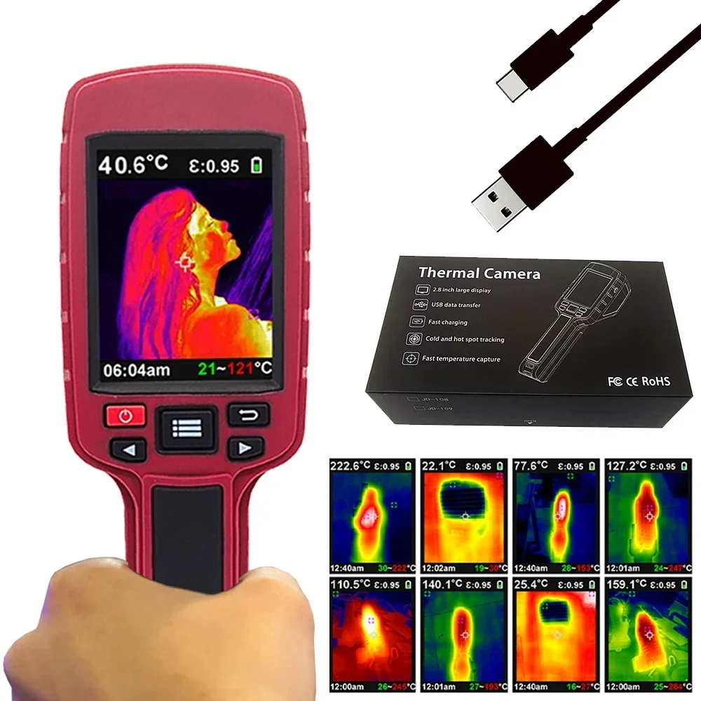 JD-109 Handheld Full Color Thermal Imaging Camera Infrared Thermal Imager Camera -20℃ to 500℃ Industrial Temperature Detection