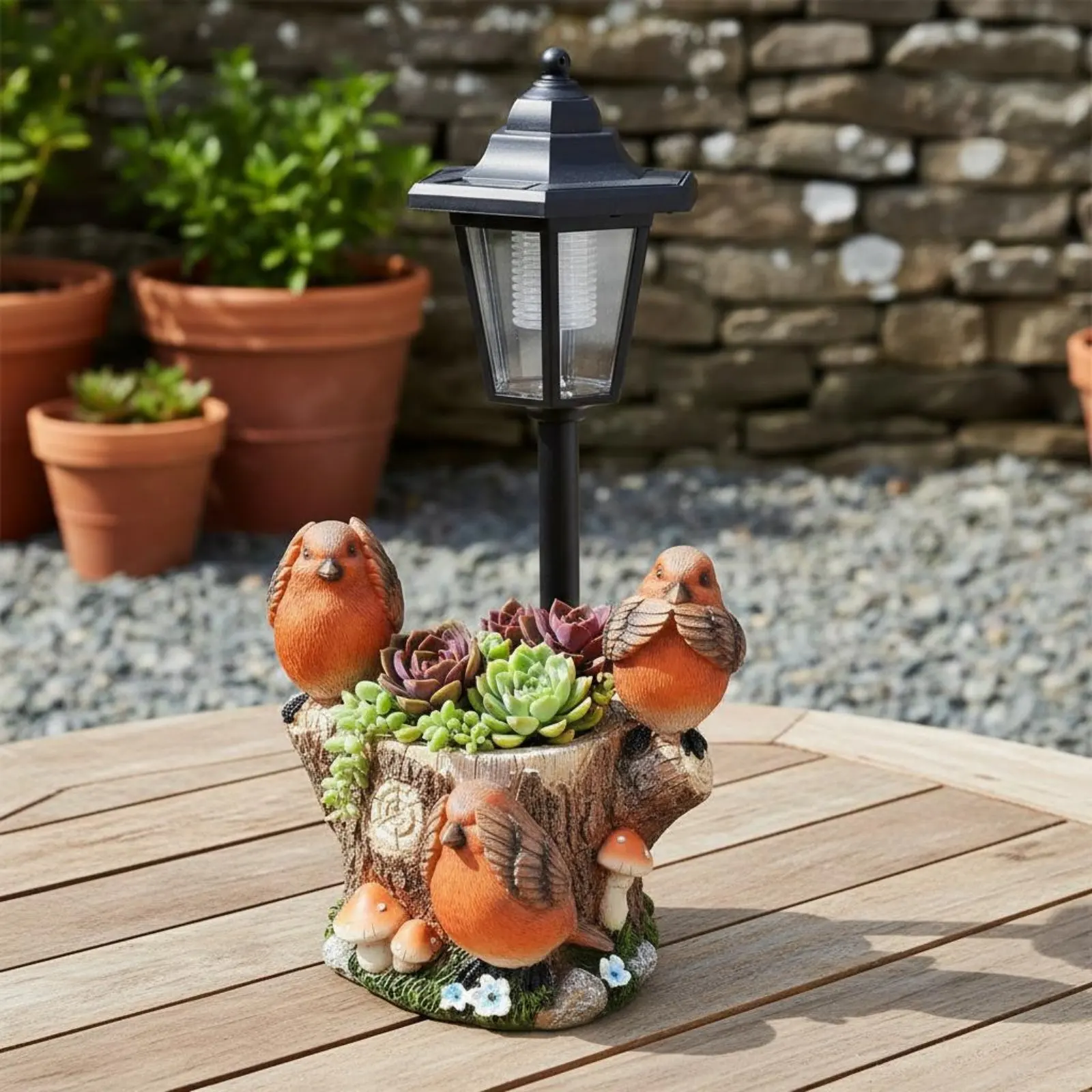 Creature Figurine Walkway Luminaire Weather Resistant Solar Garden Figurine Luminaire Resin Statue Solar Lamp Handmade Outdoor