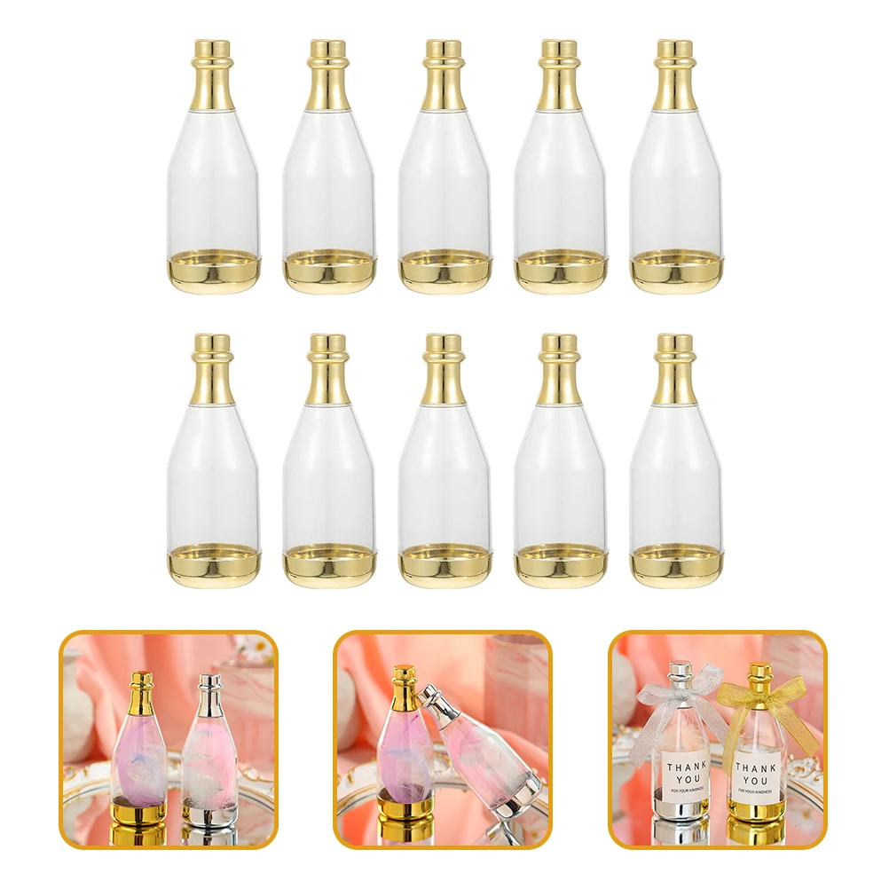 

20Pc Plastic Champagne Bottle Candy Box DIY Mini Candy Storage Packing Box Baby Shower Wedding Favor Gift Boxes Party Decoration