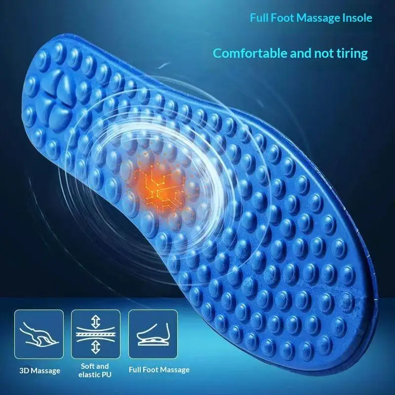 1 Paar Vollflächen-Akupunktur-Massage-Einlegesohlen 5D-Massage für Männer und Frauen zur Fußgesundheit, lindert Fußermüdung, weiche Sport- und Freizeitschuhe – Detail 9